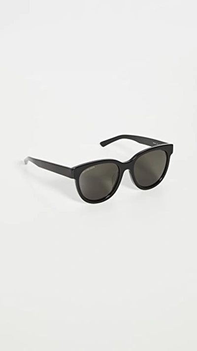 Shop Balenciaga Block Cateye Acetate Sunglasses In Black/black/grey