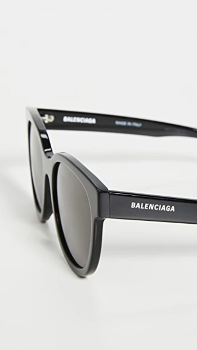 Shop Balenciaga Block Cateye Acetate Sunglasses In Black/black/grey