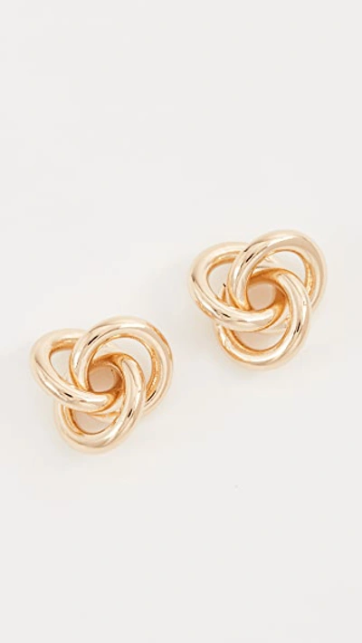 Shop Cloverpost Fortune Earrings In Yellow Gold