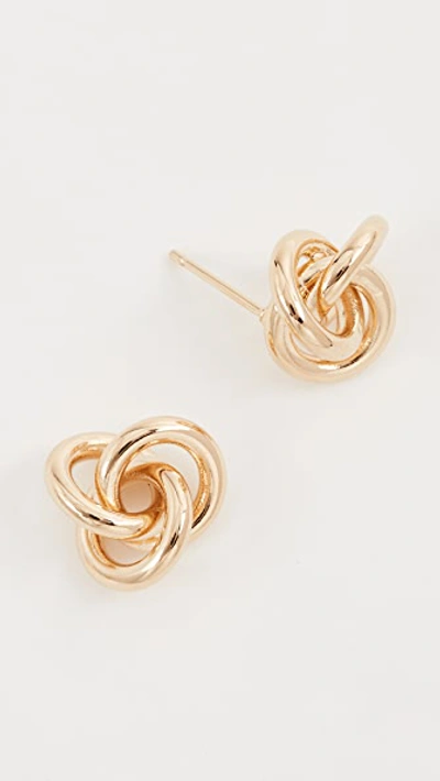 Shop Cloverpost Fortune Earrings In Yellow Gold