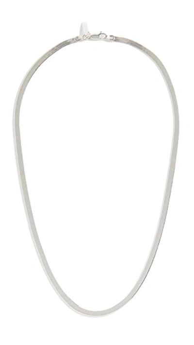 Shop Loren Stewart Herringbone Necklace In Sterling Silver