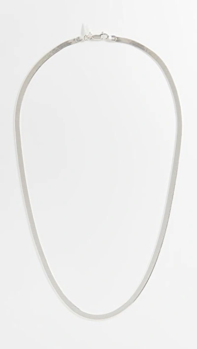 Shop Loren Stewart Herringbone Necklace In Sterling Silver