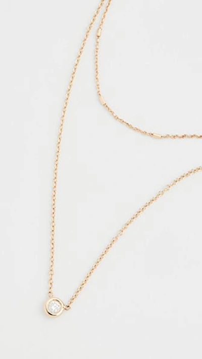 Shop Zoë Chicco 14k Gold Double Chain Necklace In Yellow