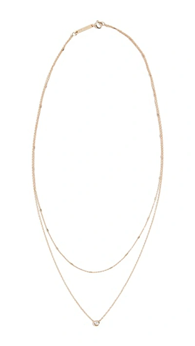 Shop Zoë Chicco 14k Gold Double Chain Necklace In Yellow