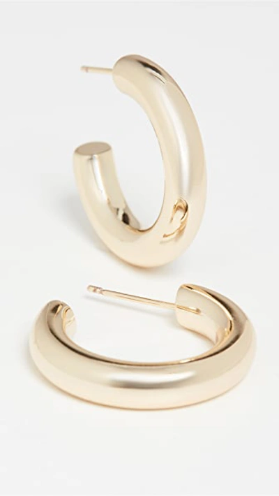 Shop Alexa Leigh Everyday Hoops In Yellow Gold