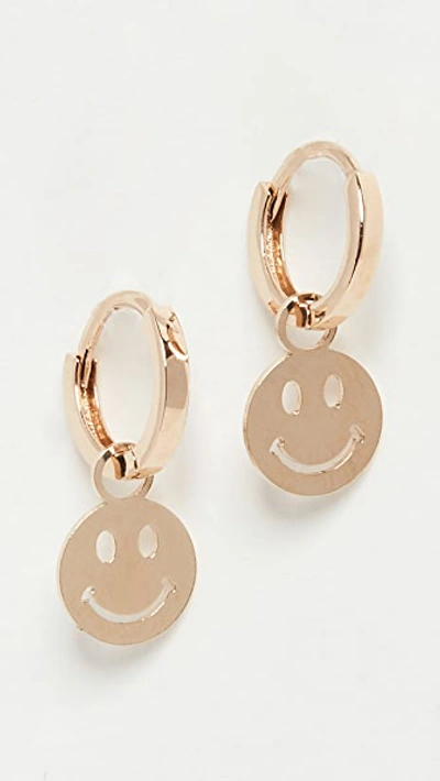 Shop Ariel Gordon Jewelry 14k Smile Charming Hoops In Gold