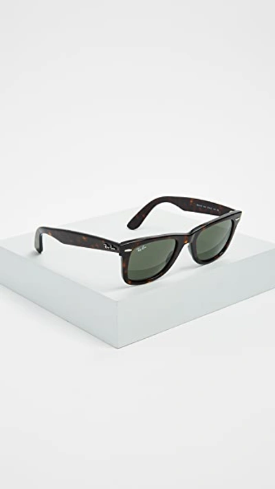 Shop Ray Ban Rb2140 Original Wayfarer Sunglasses In Tortoise/green