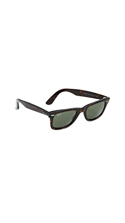 Shop Ray Ban Rb2140 Original Wayfarer Sunglasses In Tortoise/green