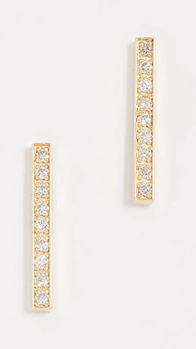 Shop Jennifer Meyer Jewelry 18k Gold Bar Diamond Stud Earrings