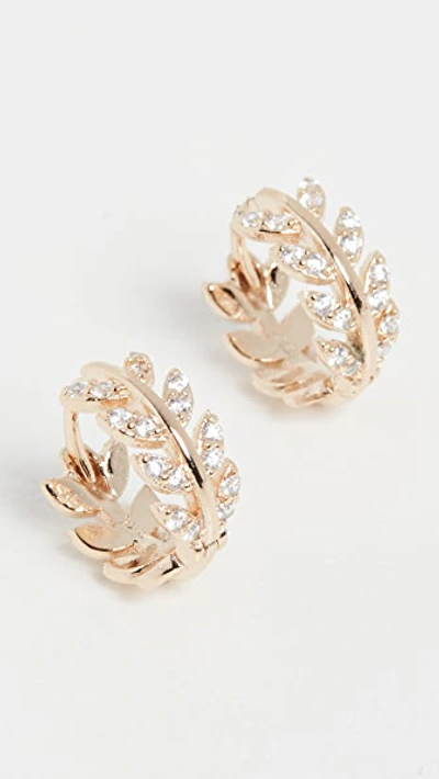 Shop Shashi Amelia Huggie Earrings In Gold