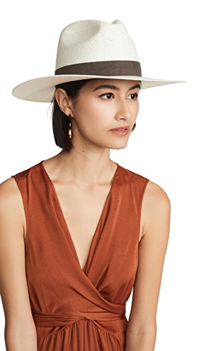 Shop Janessa Leone Packable Marcell Short Brimmed Fedora In Bleach