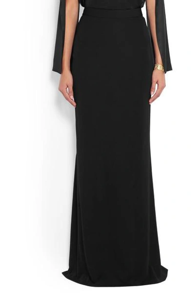 Shop Givenchy Maxi Skirt In Black Stretch-jersey Crepe