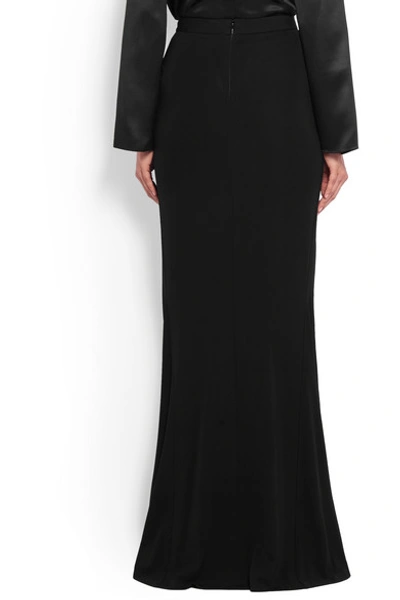 Shop Givenchy Maxi Skirt In Black Stretch-jersey Crepe