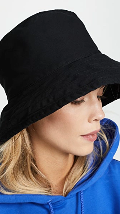 Shop Hat Attack Washed Cotton Bucket Hat In Black