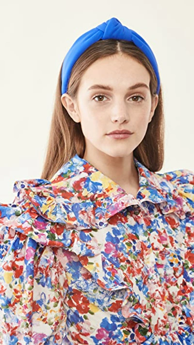 Lele Sadoughi Neoprene Knotted Headband In Royal Blue