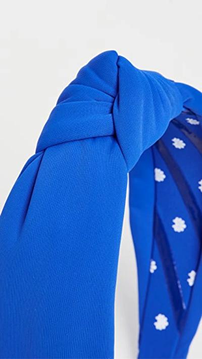 Lele Sadoughi Neoprene Knotted Headband In Royal Blue