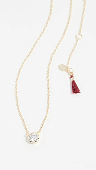 Shop Shashi Solitaire Necklace In Gold/clear