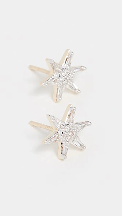 Shop Adina Reyter 14k Baguette Star Post Earrings In Yellow Gold