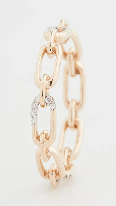 Shop Adina Reyter 14k Pave Interlocking Link Ring In Yellow