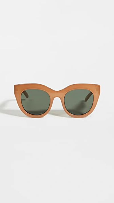 Shop Le Specs Air Heart Sunglasses In Caramel Khaki Mono