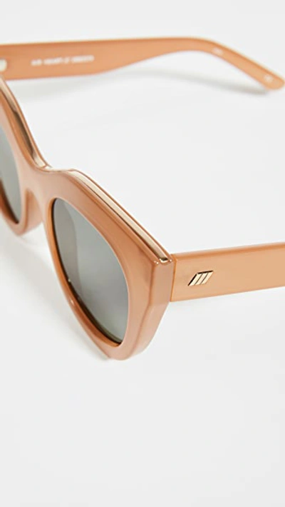 Shop Le Specs Air Heart Sunglasses In Caramel Khaki Mono