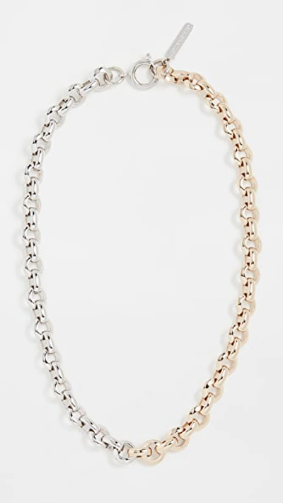 Shop Justine Clenquet Norma Necklace In Gold & Silver