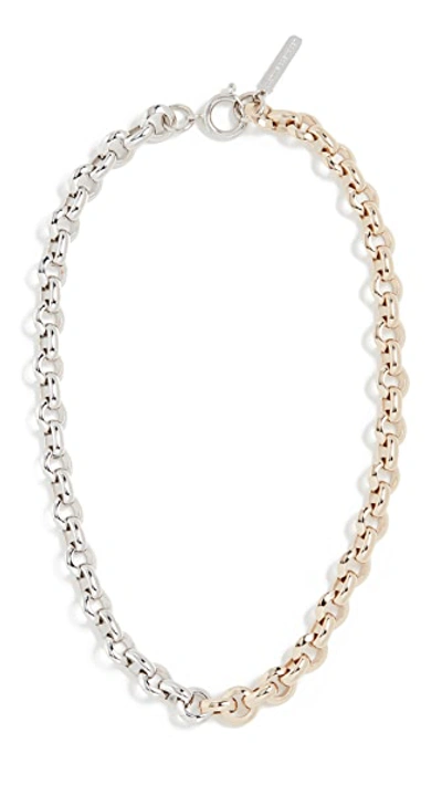 Shop Justine Clenquet Norma Necklace In Gold & Silver