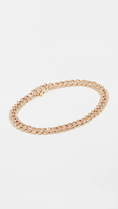 Shop Shay Mini Pave 18k Gold Link Bracelet In Gold/white Diamond