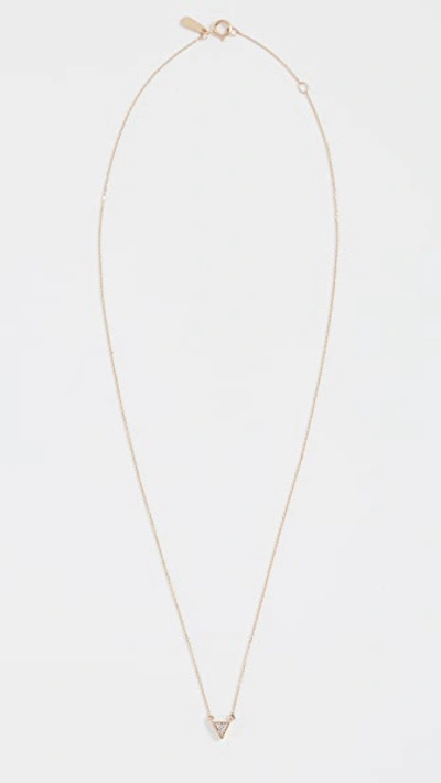 Super Tiny Solid Pave Triangle Necklace