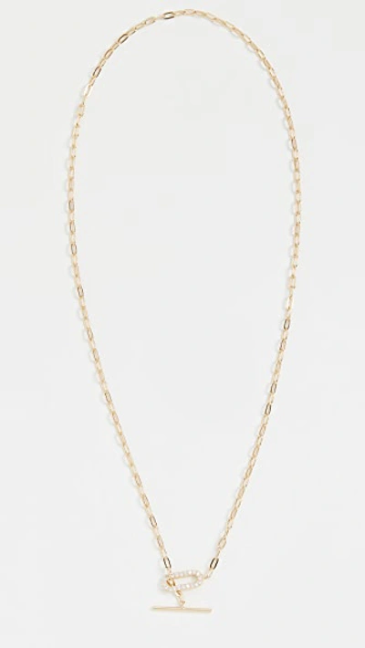 Shop Shashi Jade Pave Necklace In Gold