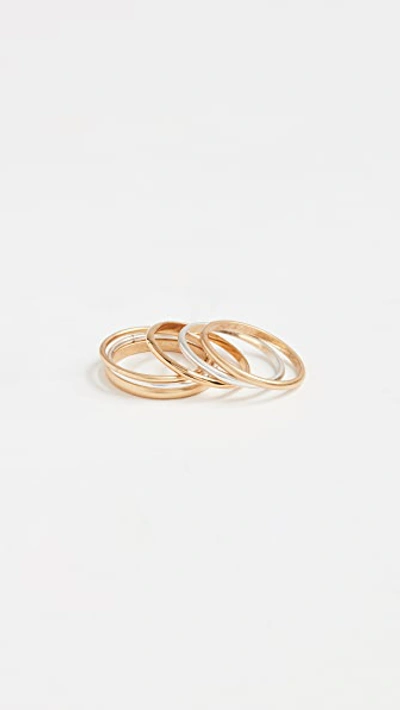 Shop Madewell Delicate Stacking Ring Set In Mixed Metals