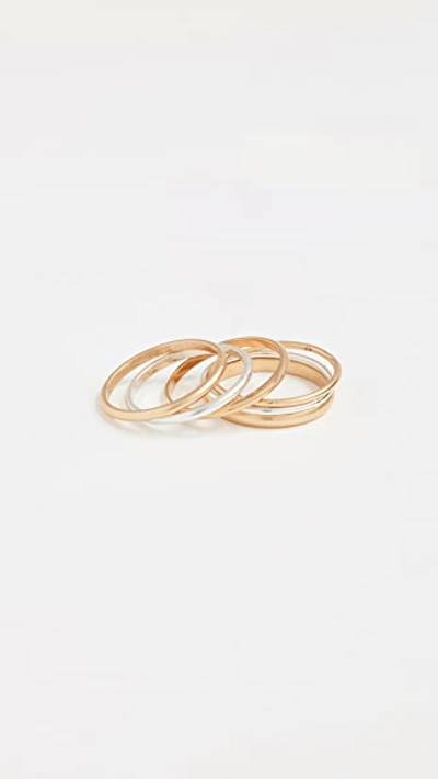 Shop Madewell Delicate Stacking Ring Set In Mixed Metals