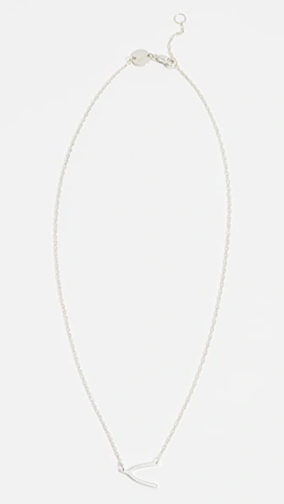 Shop Jennifer Zeuner Jewelry Mini Wishbone Necklace In Silver