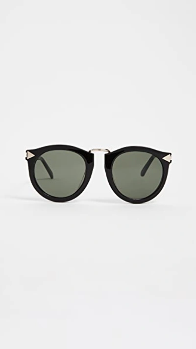 Shop Karen Walker Alternative Fit Harvest Sunglasses In Black/g15 Mono