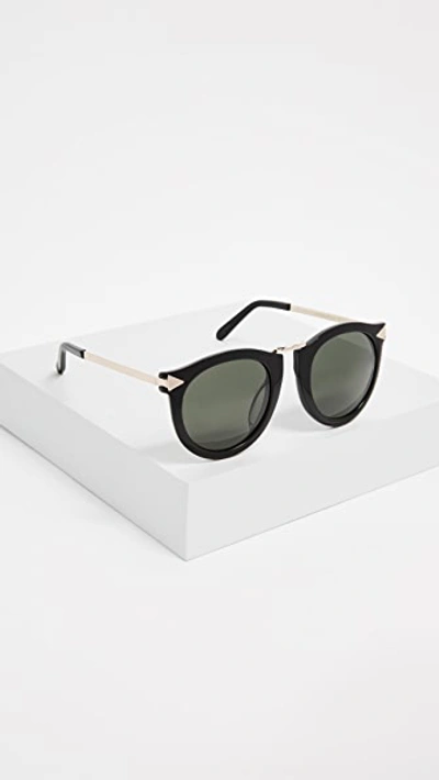 Shop Karen Walker Alternative Fit Harvest Sunglasses In Black/g15 Mono