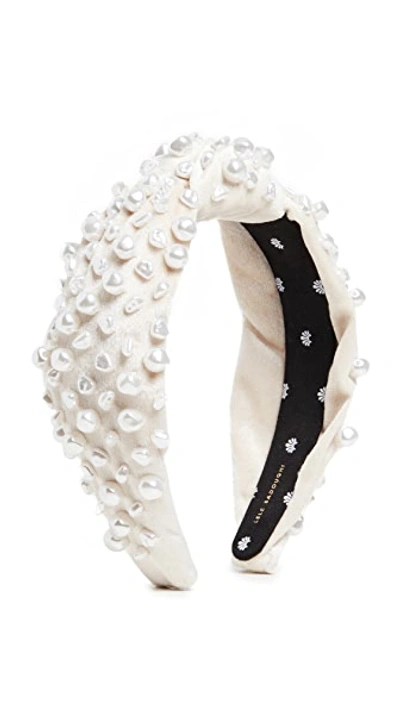 Shop Lele Sadoughi Imitation Pearl Headband In Ivory