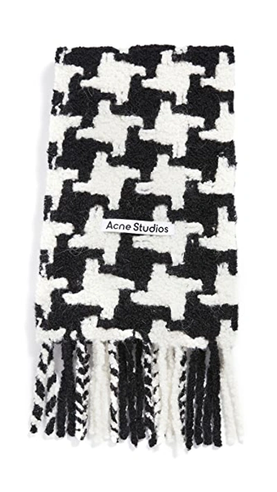 Acne Studios Fringed Houndstooth Alpaca-blend Scarf