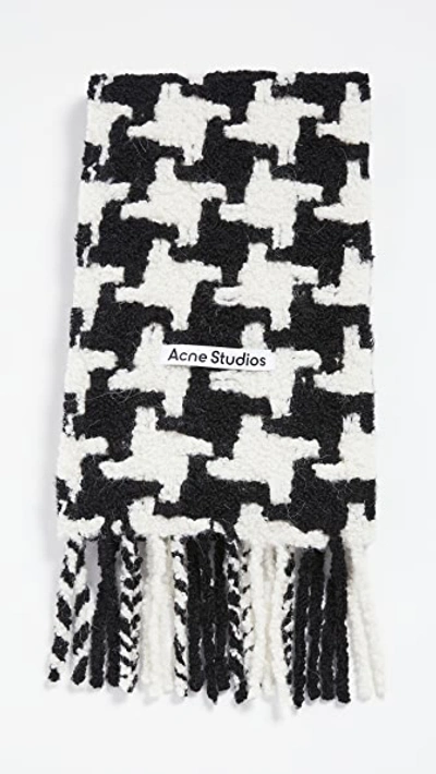Acne Studios Fringed Houndstooth Alpaca-blend Scarf