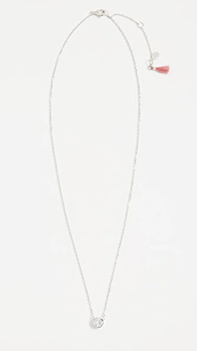 Shop Shashi Solitaire Necklace In White Gold