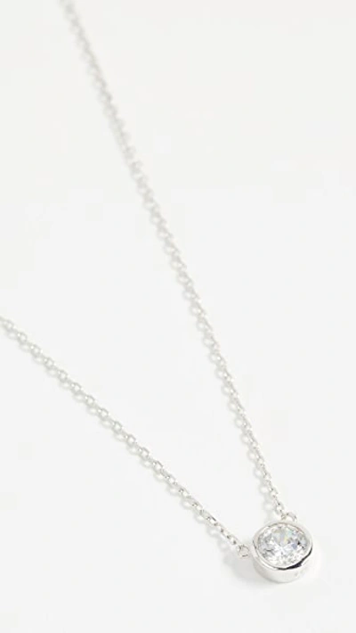 Shop Shashi Solitaire Necklace In White Gold