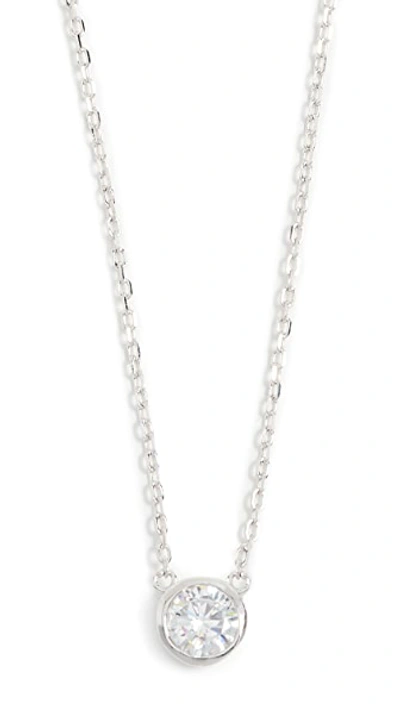 Shop Shashi Solitaire Necklace In White Gold