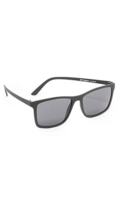 Shop Le Specs Master Tamers Sunglasses In Matte Black/smoke Mono