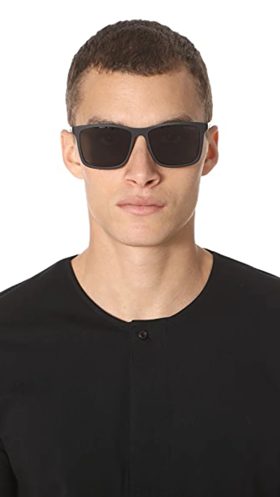 Shop Le Specs Master Tamers Sunglasses In Matte Black/smoke Mono
