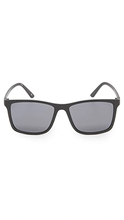 Shop Le Specs Master Tamers Sunglasses In Matte Black/smoke Mono