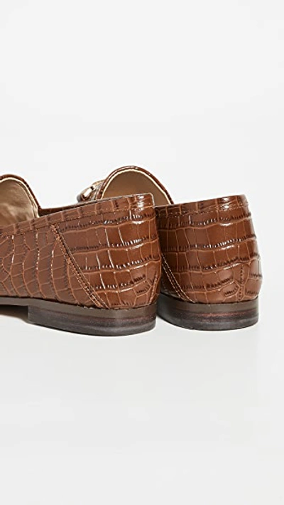 Shop Sam Edelman Loraine Loafers In Brown Crocodile