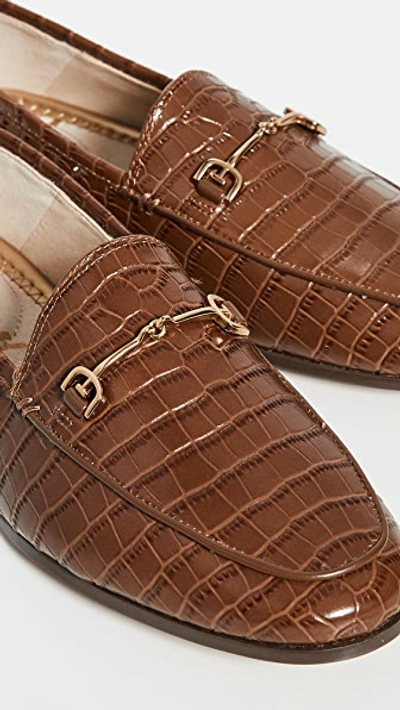 Shop Sam Edelman Loraine Loafers In Brown Crocodile