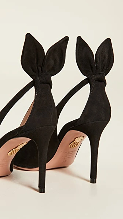 Aquazzura Bow Tie 105mm Leather Pumps In Black