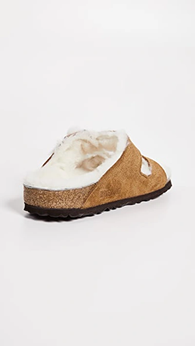 Birkenstock Arizona Shearling & Suede Sandals In Mink