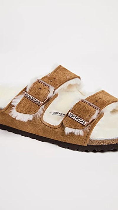 Birkenstock Arizona Shearling & Suede Sandals In Mink