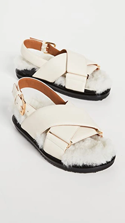 Shop Marni Crossed Fussbett Sandals